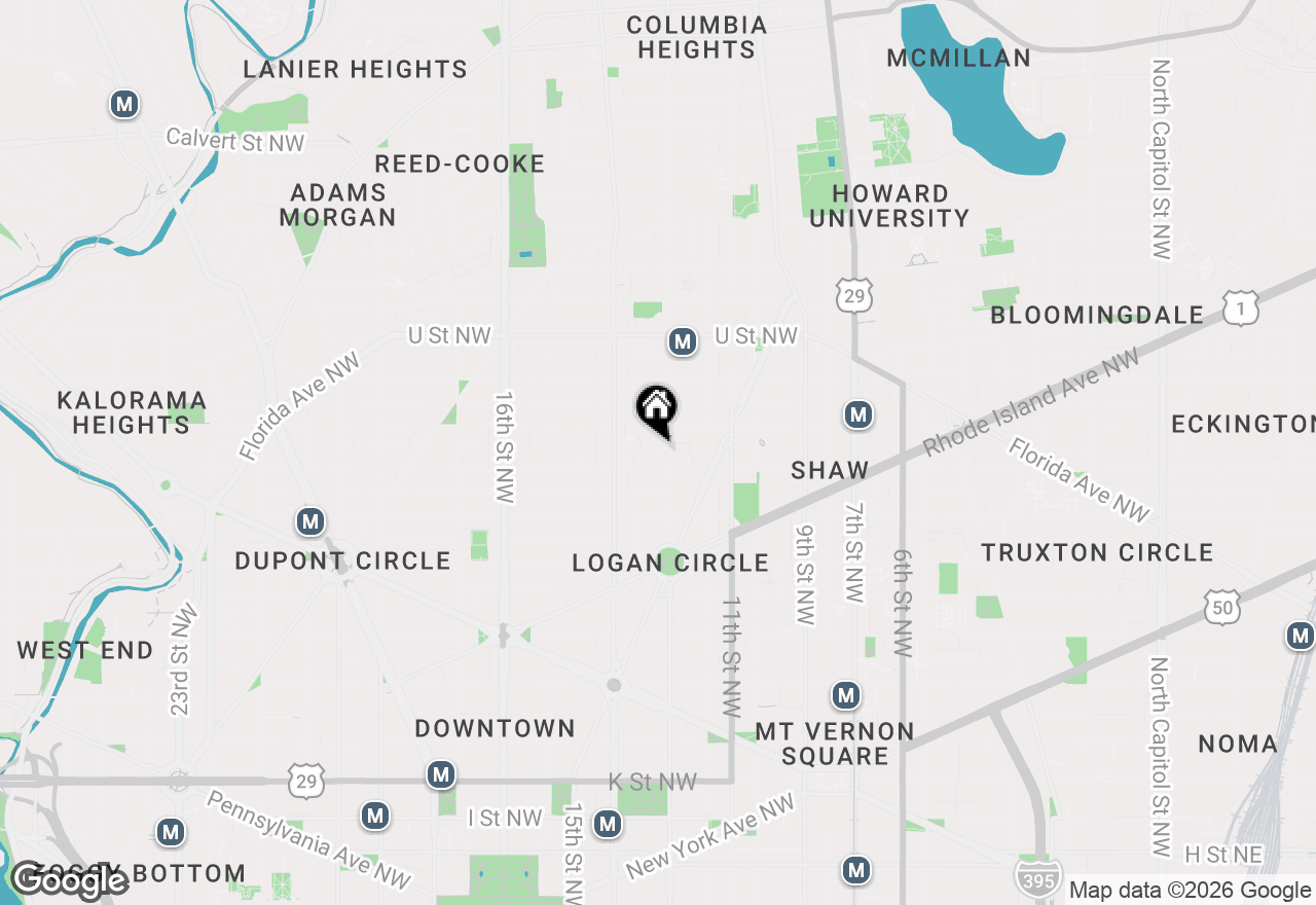Map of 1310 Riggs Street Nw, Washington, DC 20009