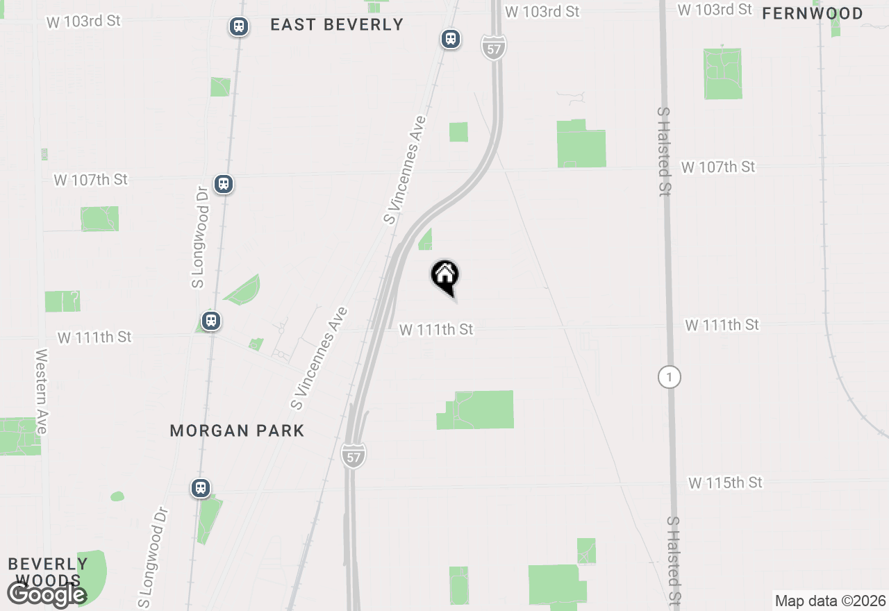 Map of 1342 W 110th Place, Chicago, IL 60643