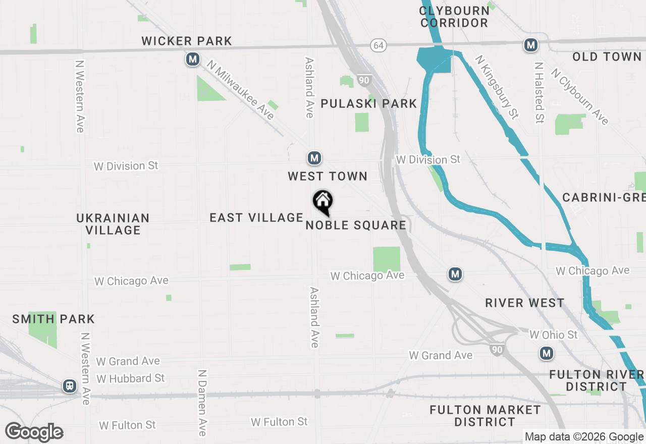 Map of 1543 W Augusta Boulevard #2, Chicago, IL 60642