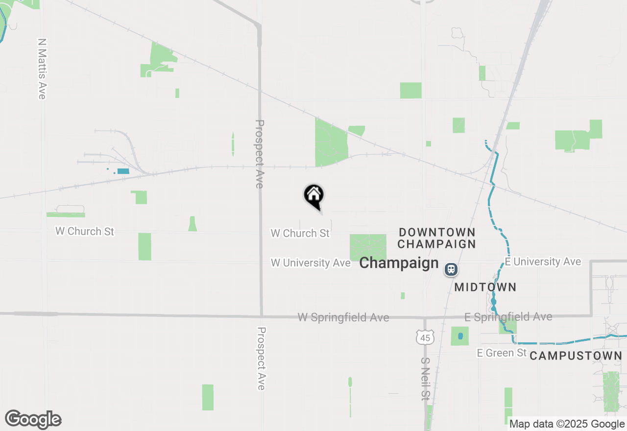 Map of 614 W Hill Street, Champaign, IL 61820