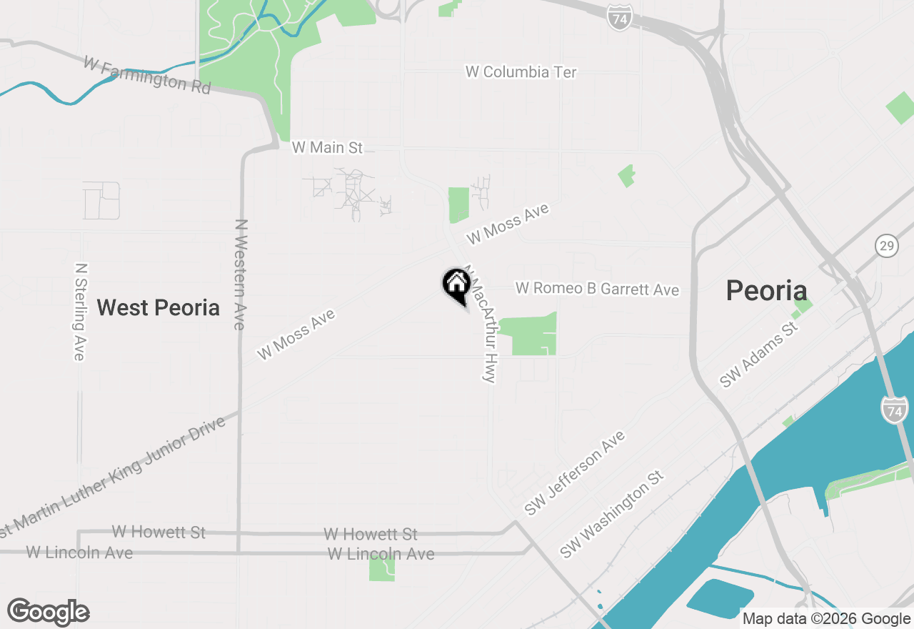 Map of 1014 W 4th Street, Peoria, IL 61605
