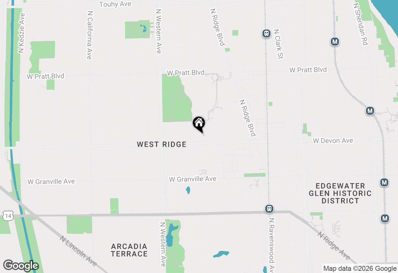 Map of 6423 N Leavitt Street, Chicago, IL 60645