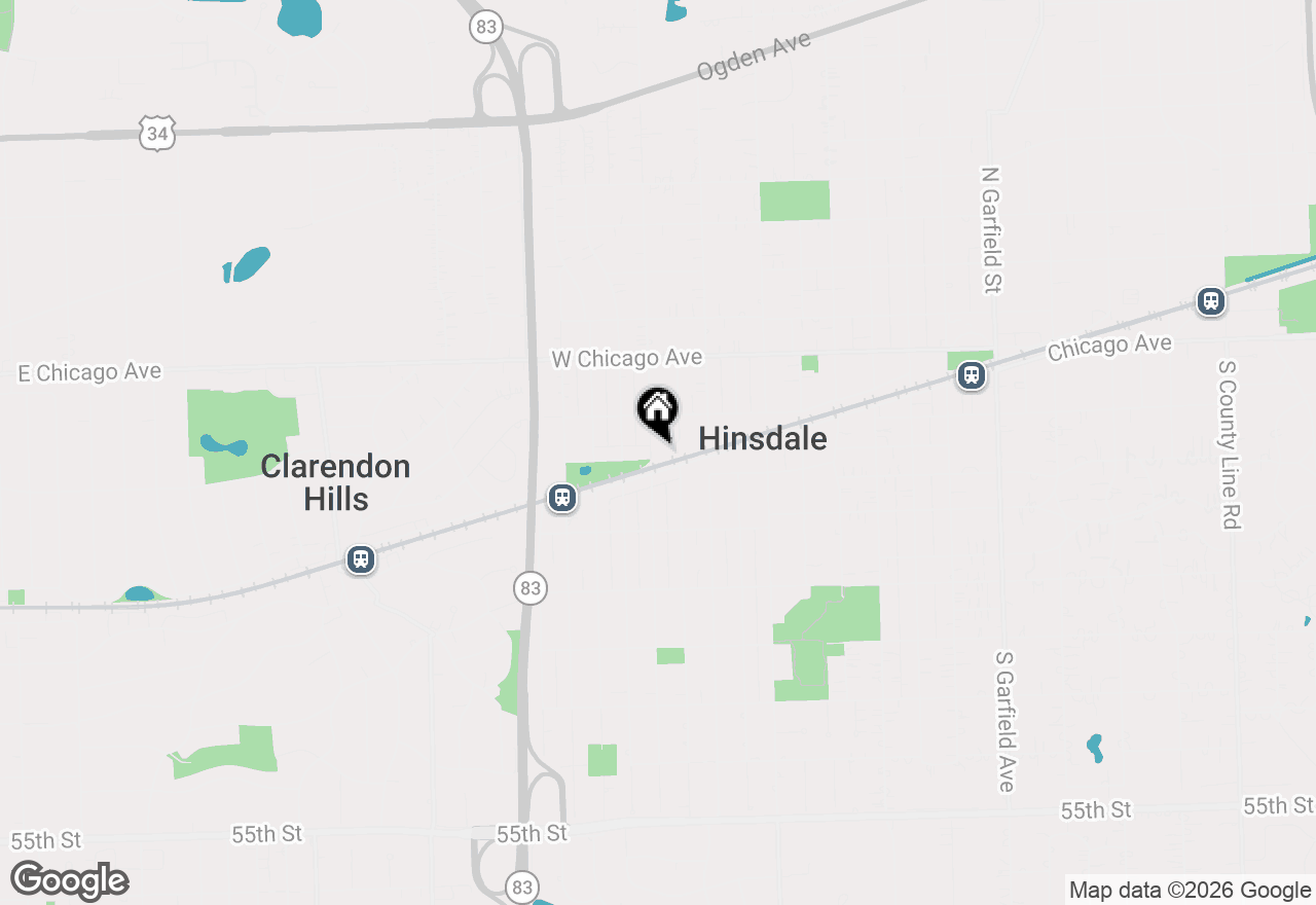 Map of 129 S Adams Street, Hinsdale, IL 60521