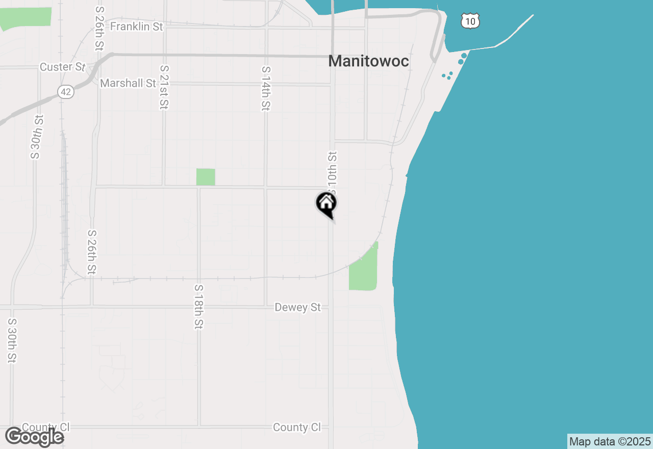 Map of 1634 S 10th St, Manitowoc, WI 54220