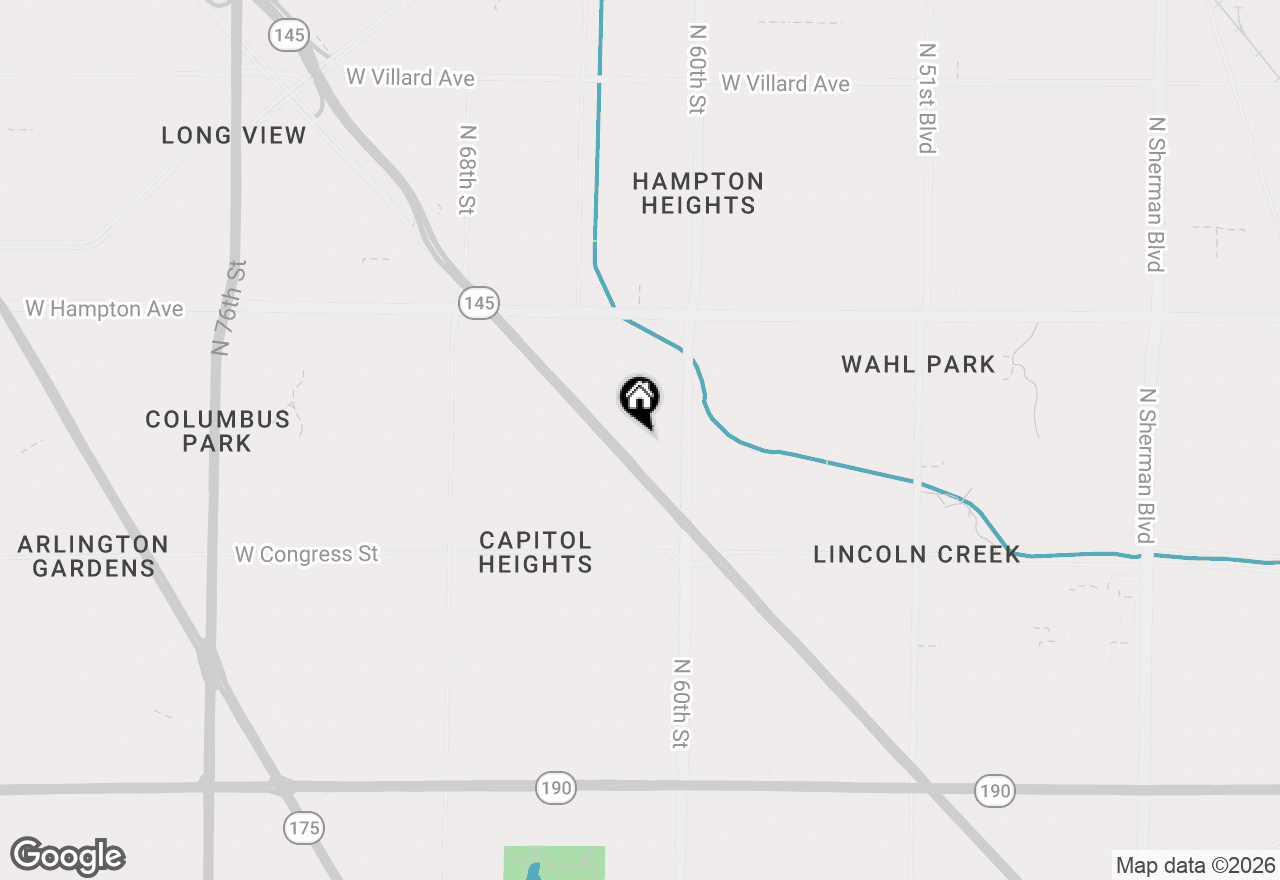 Map of 6107 W Leon Ter, Milwaukee, WI 53218