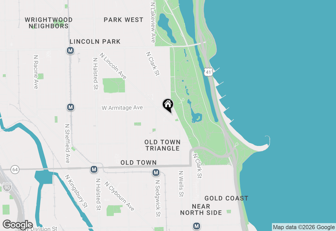 Map of 1926 N Lincoln Park West Street #5A, Chicago, IL 60614