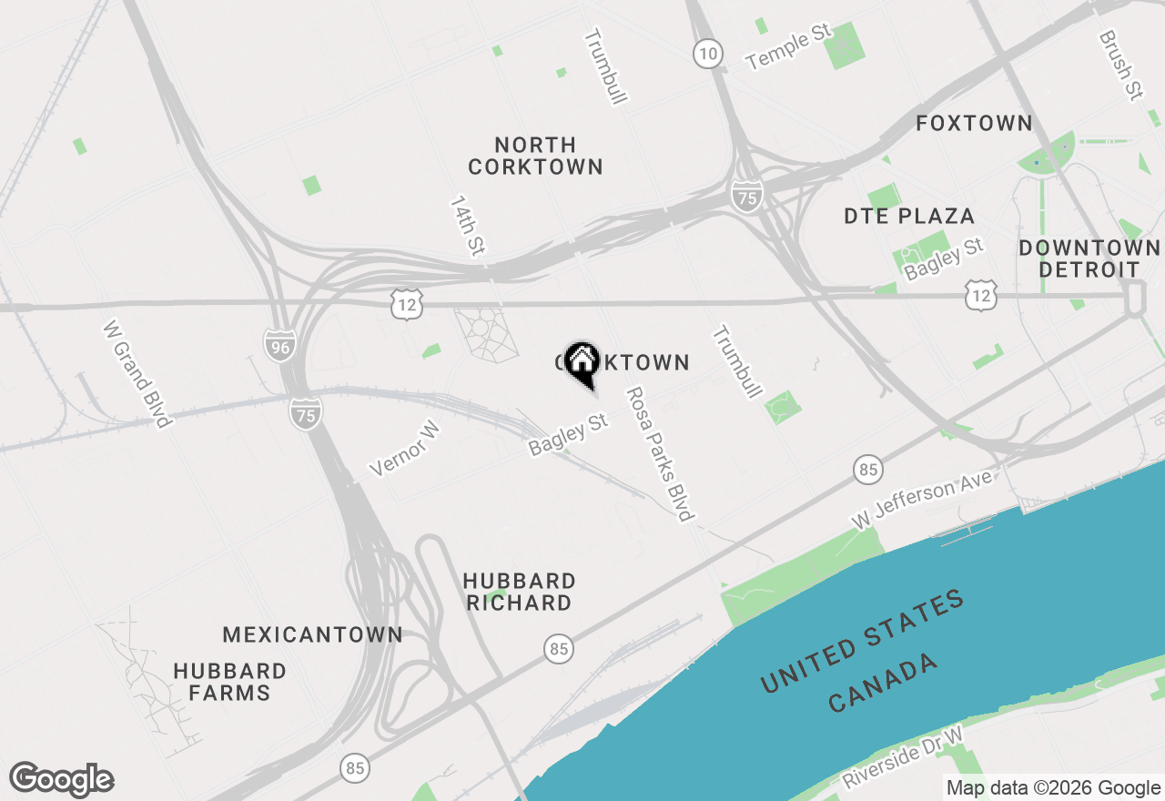 Map of 1760 Wabash Street, Detroit, MI 48216