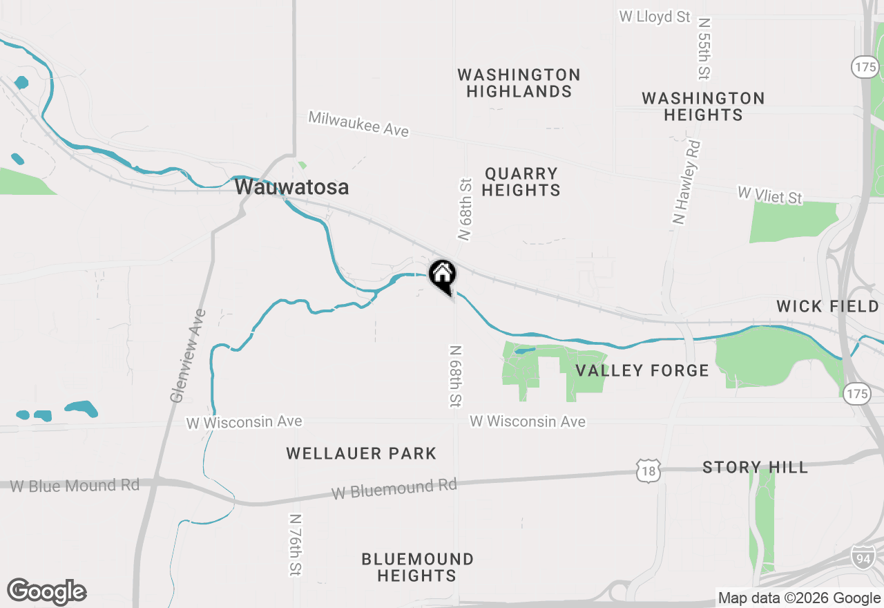 Map of 1100 N 69th St, Wauwatosa, WI 53213