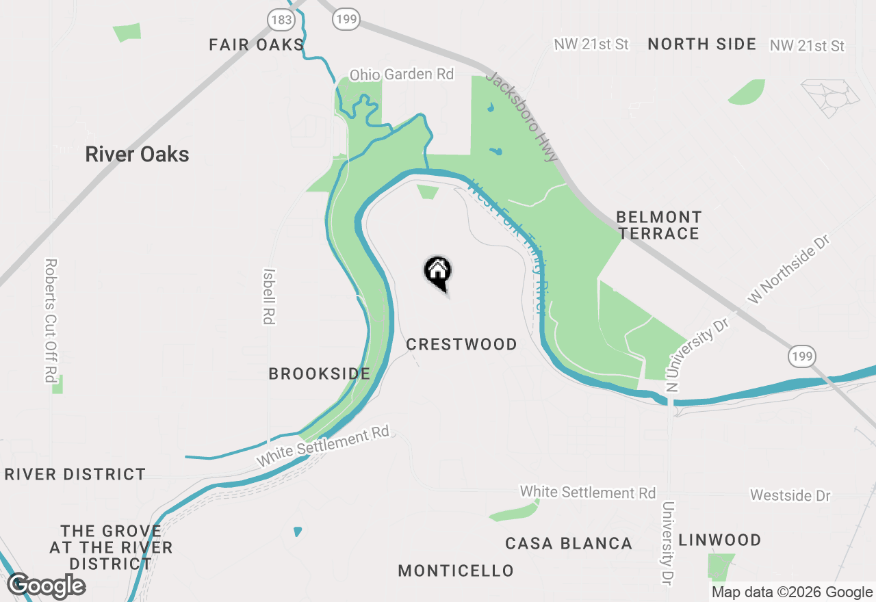 Map of 3704 Wildwood Road, Fort Worth, TX 76107