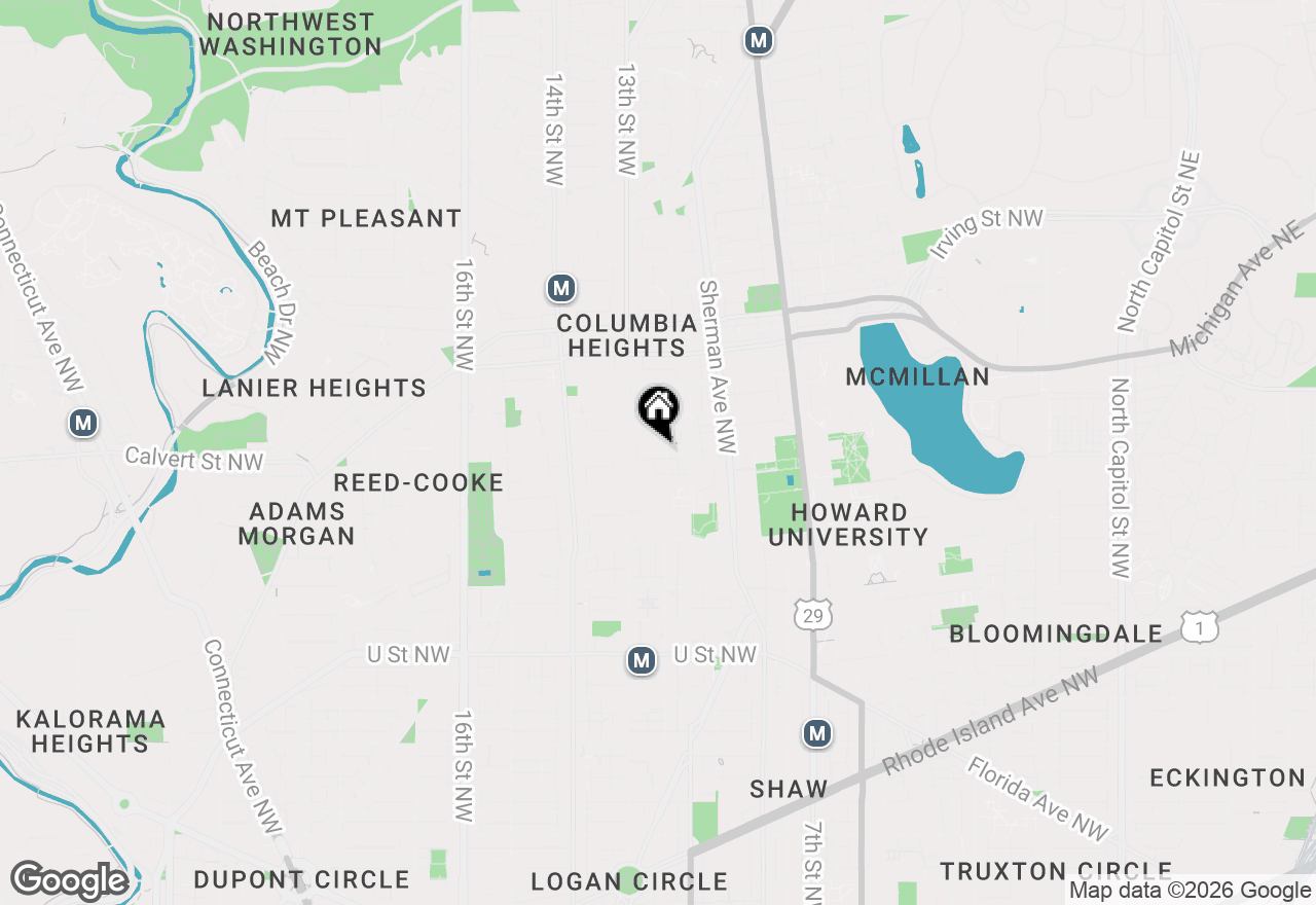 Map of 1206 Euclid Street Nw, Washington, DC 20009
