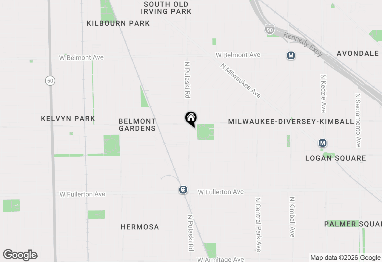 Map of 2733 N Pulaski Road, Chicago, IL 60639