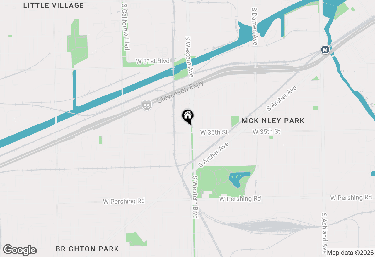 Map of 3444 S Western Avenue #2F, Chicago, IL 60608