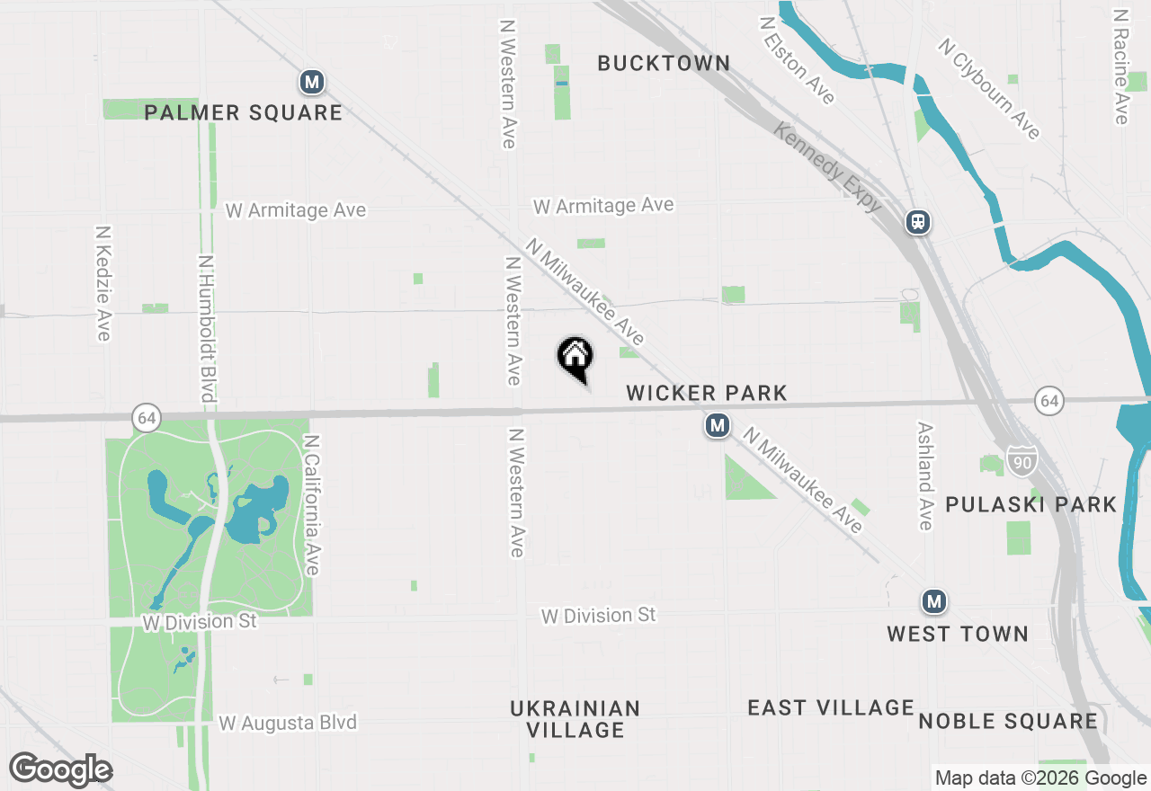 Map of 1617 N Oakley Avenue #1B, Chicago, IL 60647