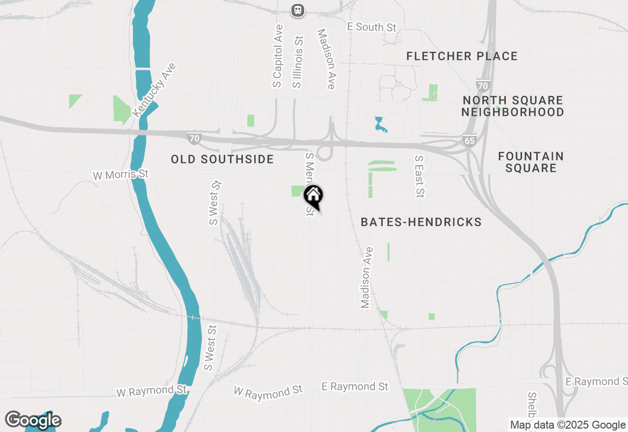 Map of 1401 S Meridian Street, Indianapolis, IN 46225