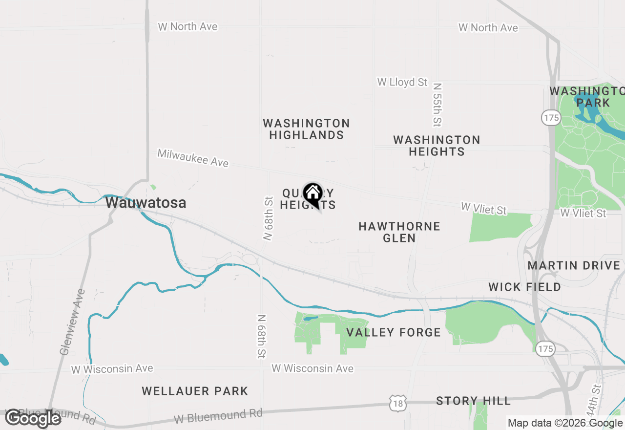Map of 6431 Vista Ave, Wauwatosa, WI 53213