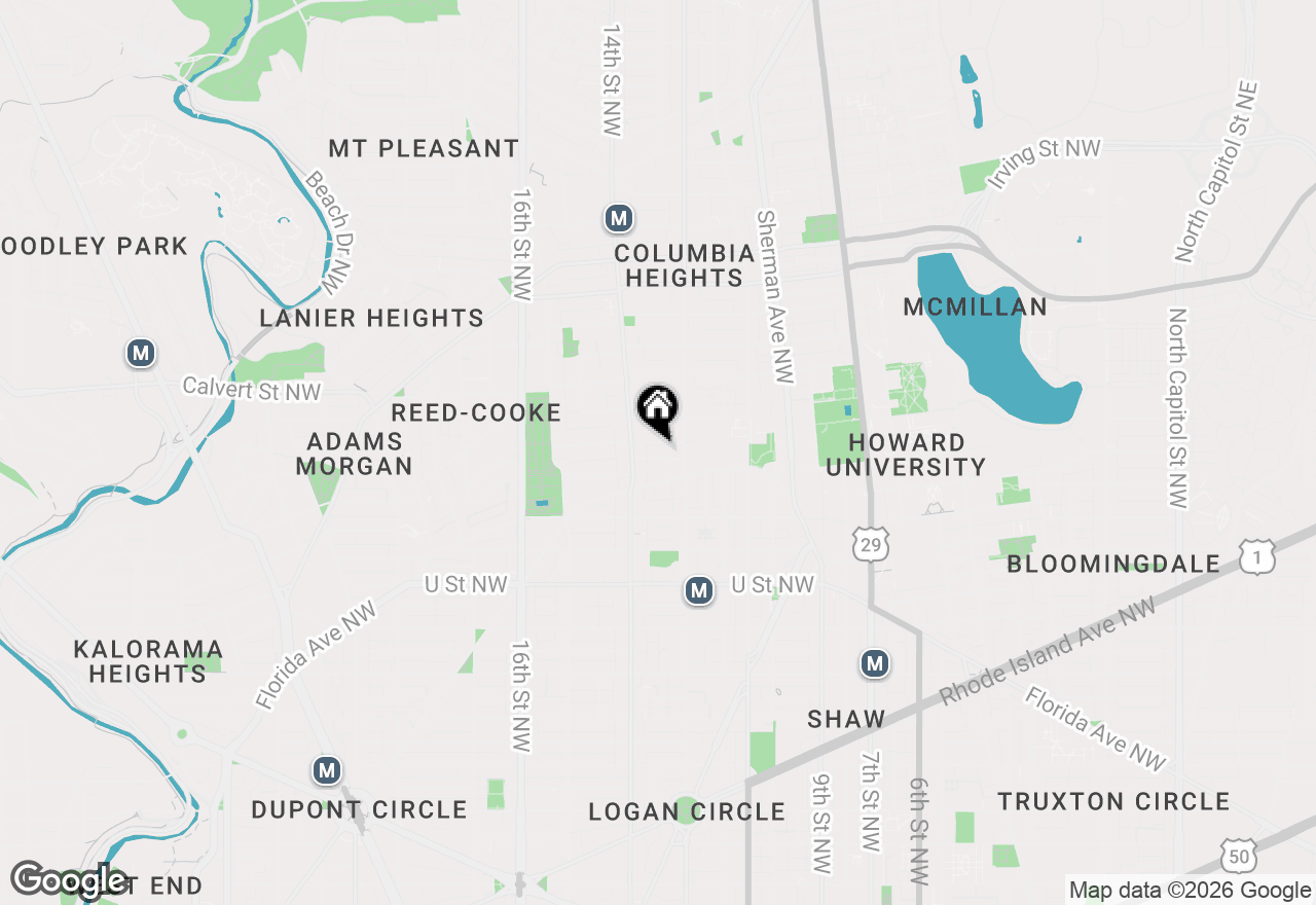 Map of 1319 Belmont Street Nw, Washington, DC 20009