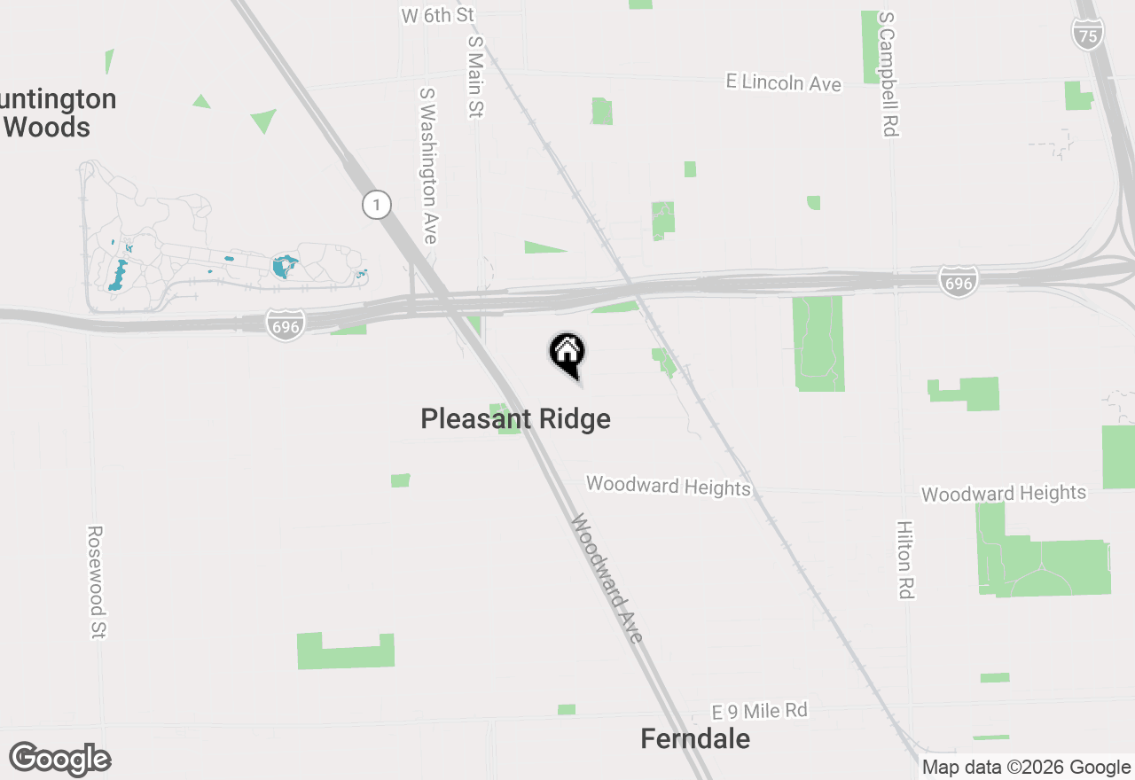 Map of 23 Amherst Road, Pleasant Ridge, MI 48069