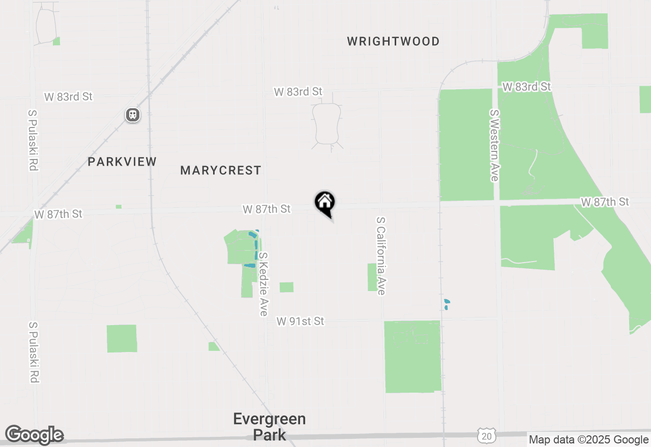 Map of 8735 S Sacramento Avenue, Evergreen Park, IL 60805