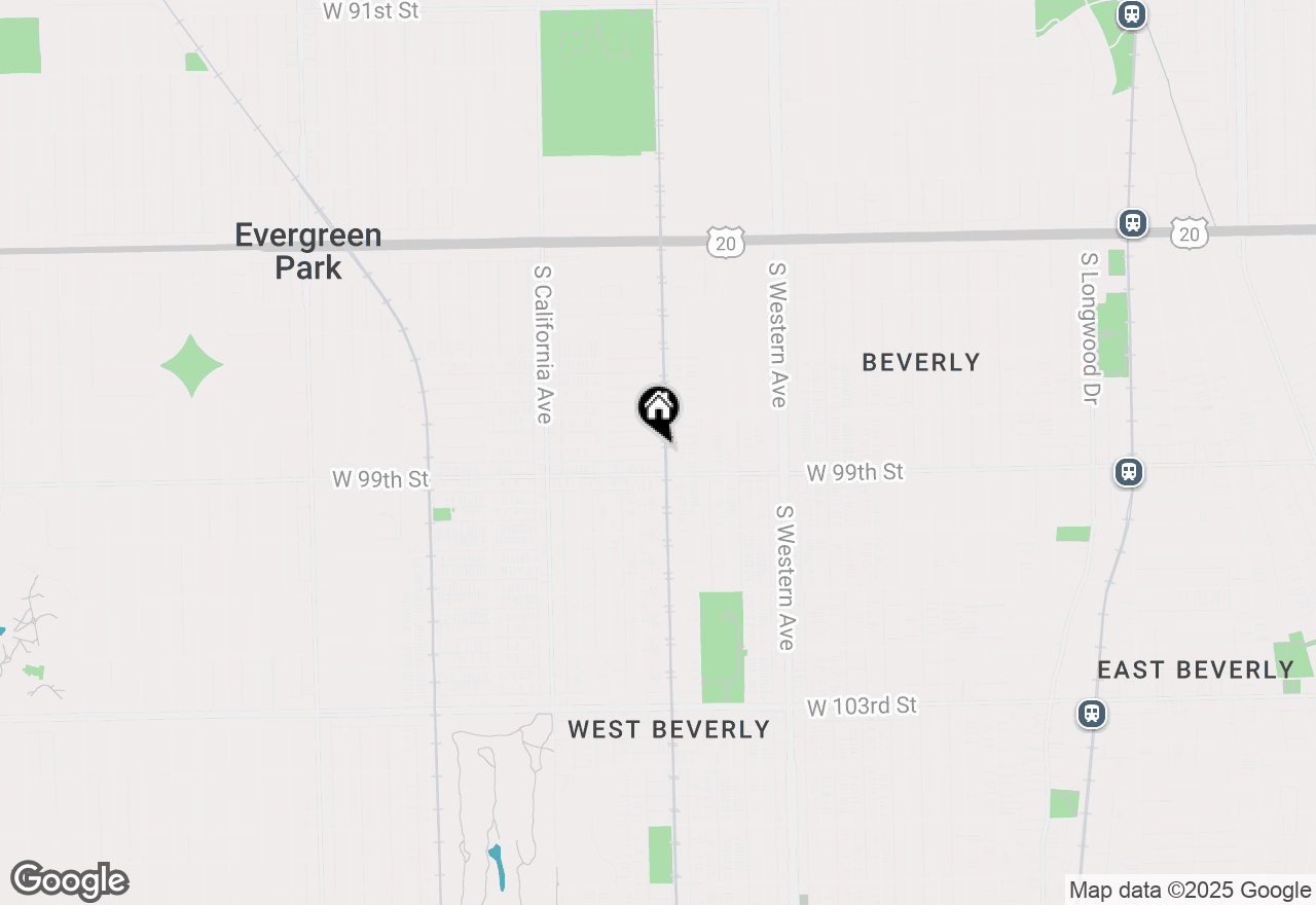 Map of 2601 W 98th Place, Evergreen Park, IL 60805