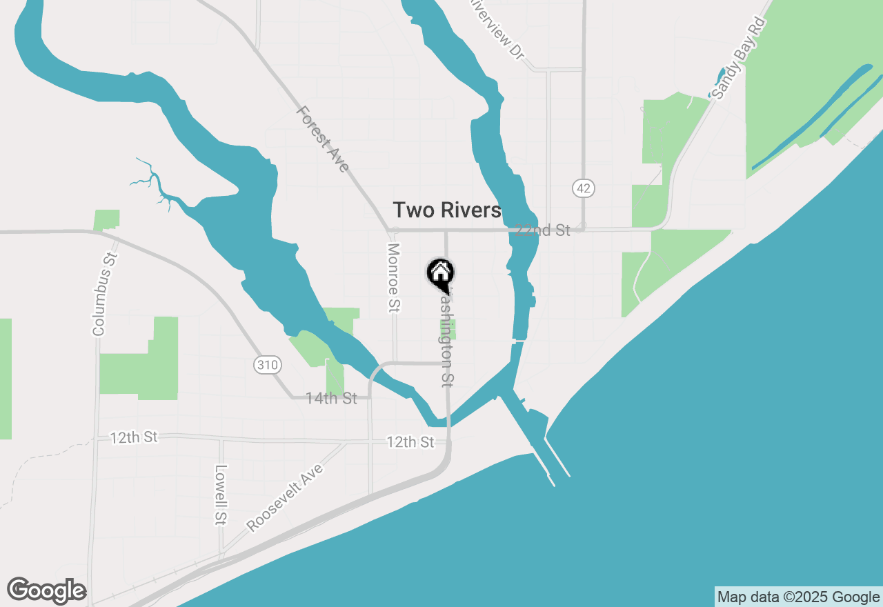 Map of 1816 Washington St, Two Rivers, WI 54241