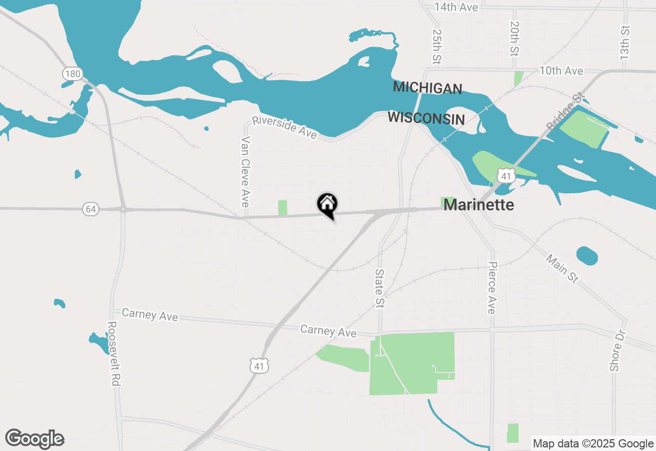 Map of 2628 Gilbert St, Marinette, WI 54143