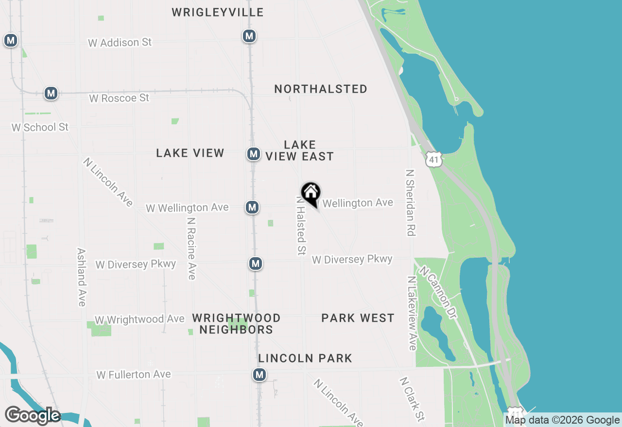 Map of 722 W Oakdale Avenue #2N, Chicago, IL 60657