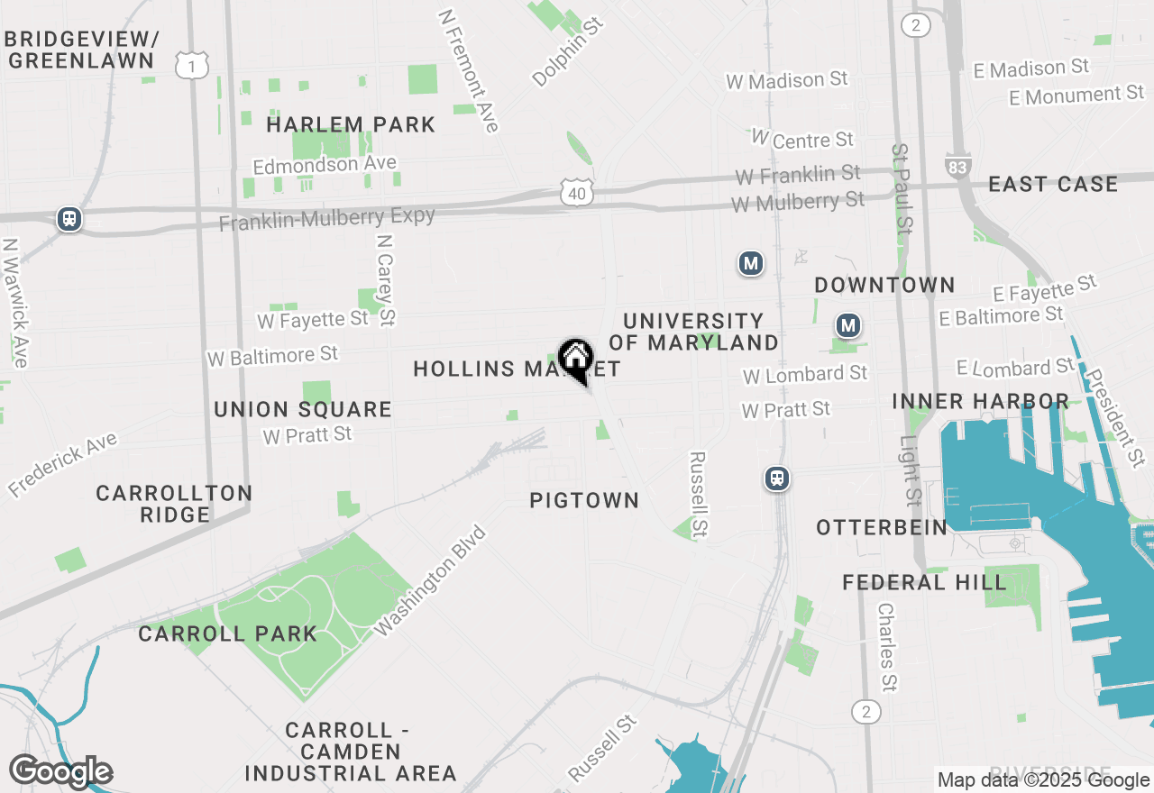 Map of 835 1/2 W Lombard Street, Baltimore, MD 21201