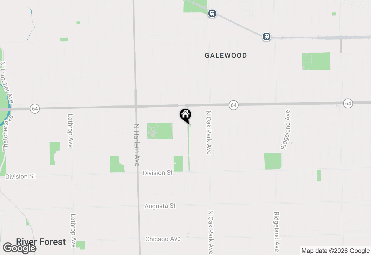 Map of 1135 N Kenilworth Avenue, Oak Park, IL 60302