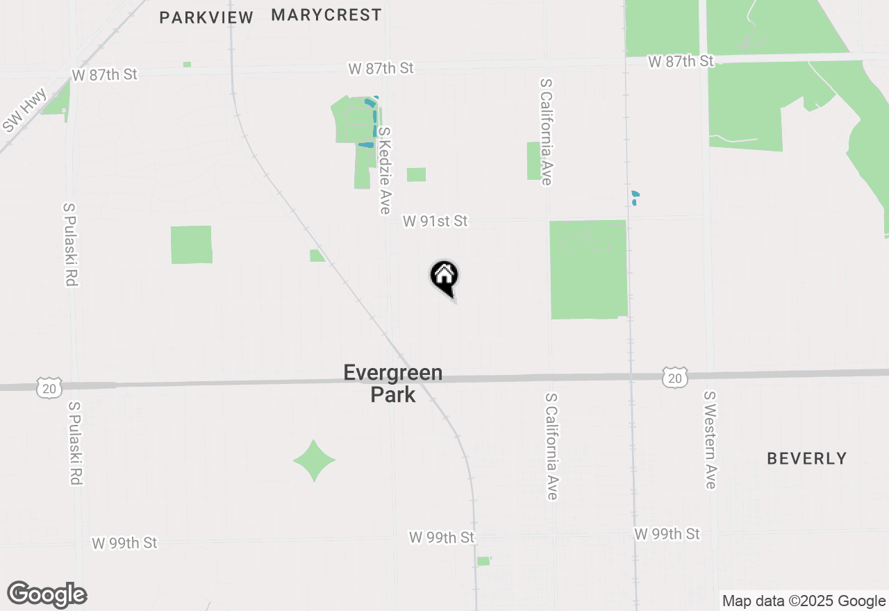 Map of 9304 S Utica Avenue, Evergreen Park, IL 60805