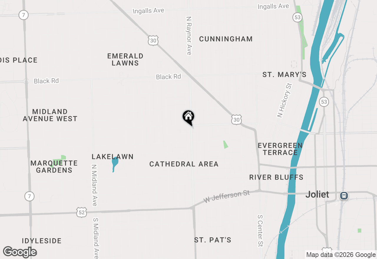 Map of 419 N Raynor Avenue, Joliet, IL 60435
