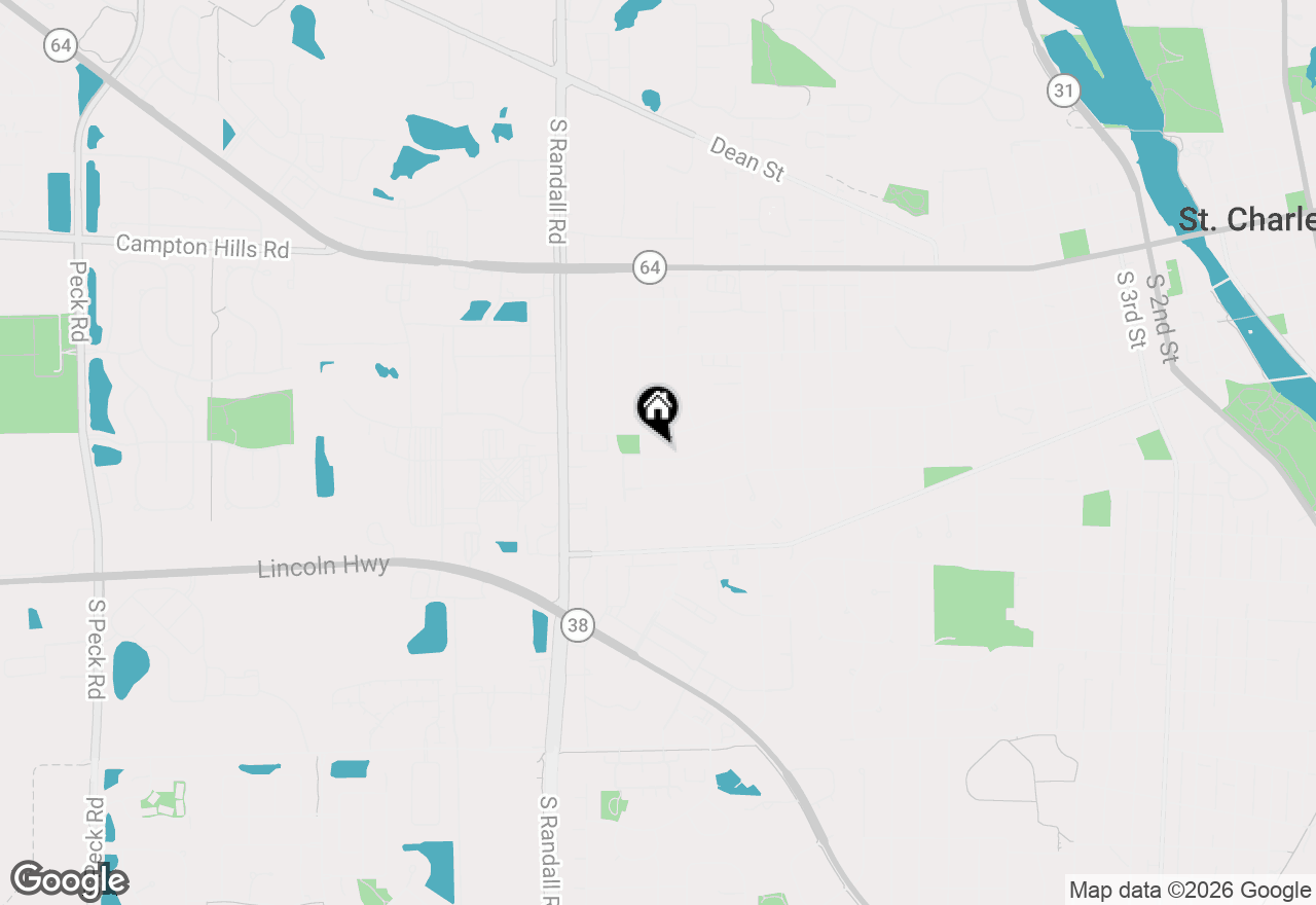 Map of 1810 Evergreen Street, St. Charles, IL 60174