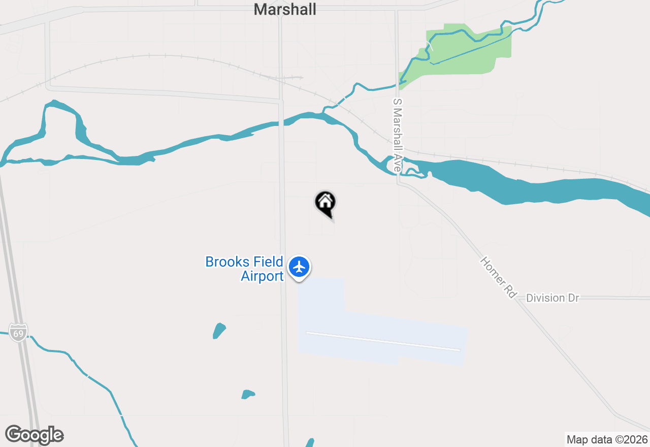 Map of 1043 Rose Street, Marshall, MI 49068