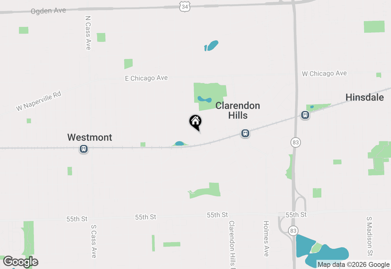 Map of 12 Oxford Avenue, Clarendon Hills, IL 60514