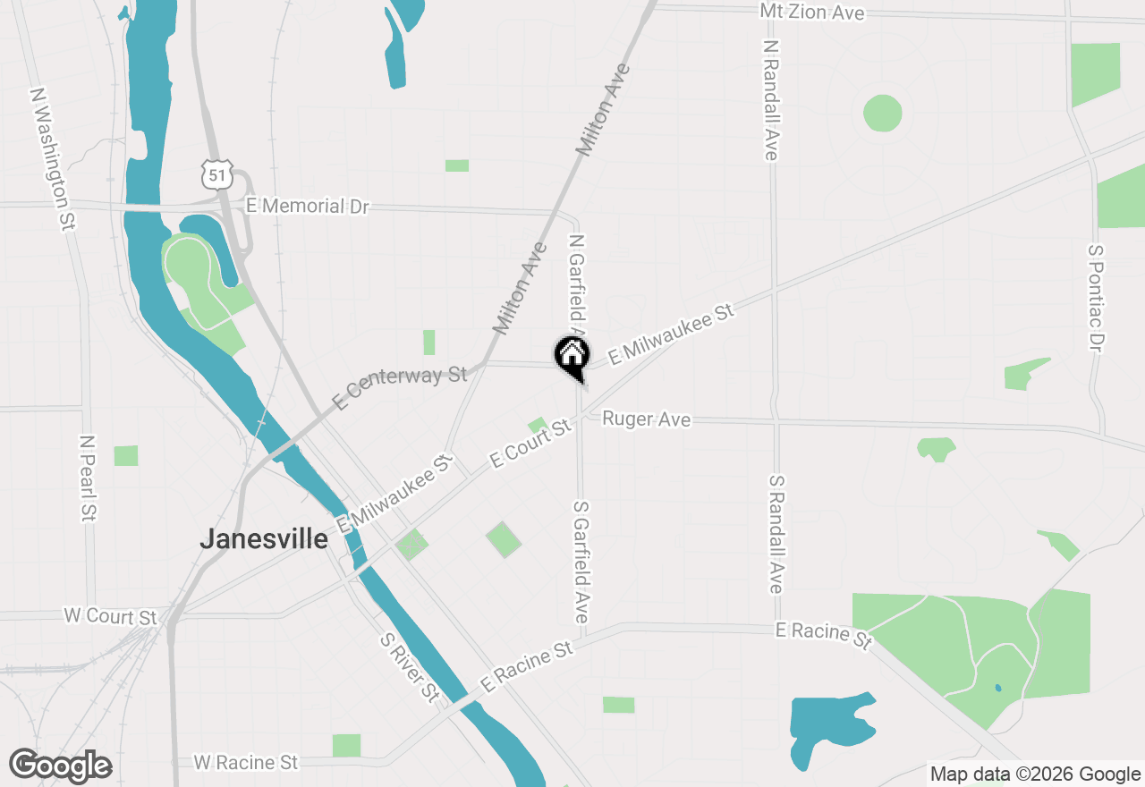Map of 22 S Garfield Avenue, Janesville, WI 53545