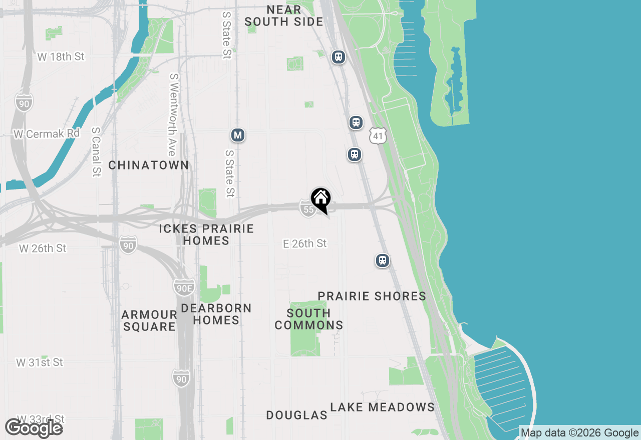 Map of 338 E 25th Place, Chicago, IL 60616