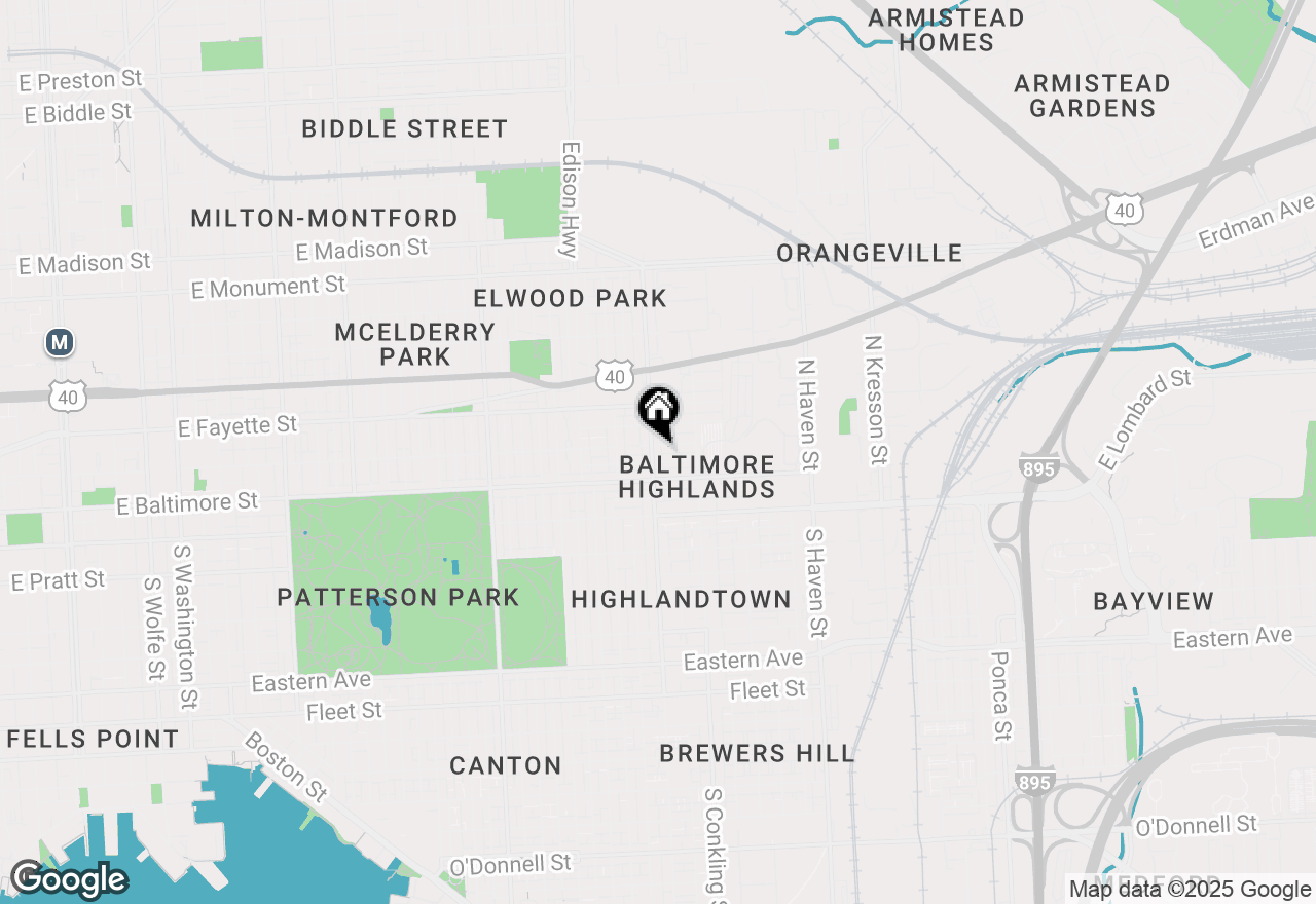 Map of 21 N Highland Avenue, Baltimore, MD 21224