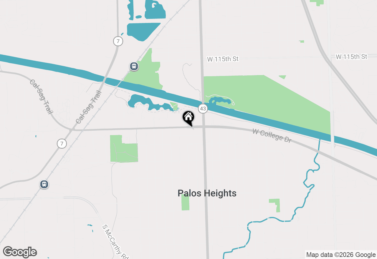 Map of 7307 W College Drive, Palos Heights, IL 60463