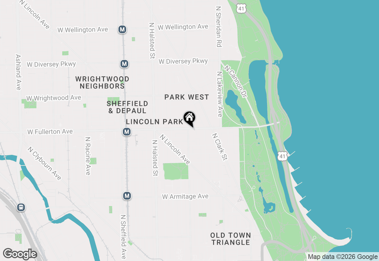 Map of 559 W Fullerton Parkway #1W, Chicago, IL 60614