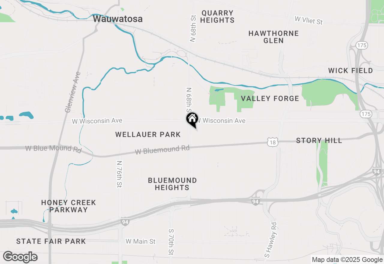 Map of 612 N 68th St, Wauwatosa, WI 53213