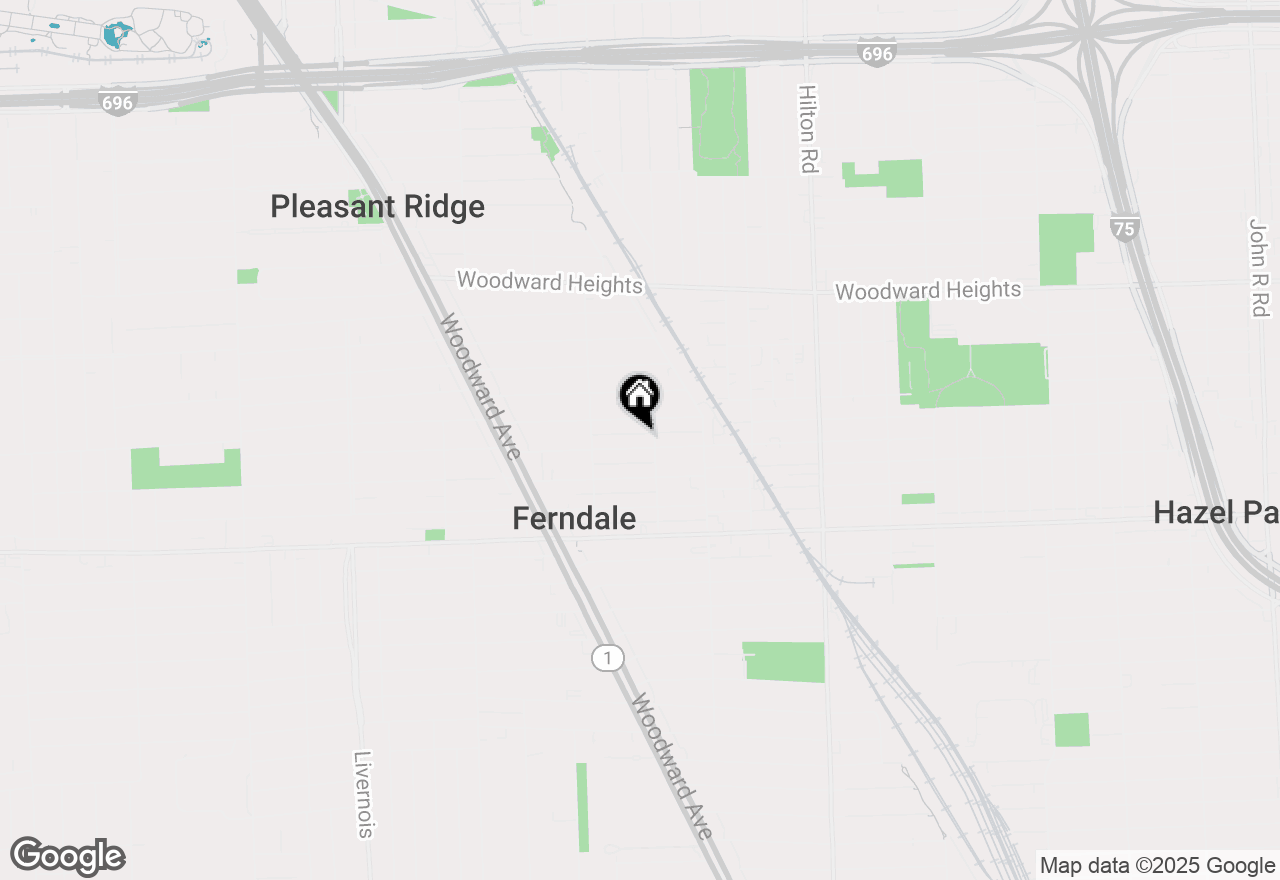 Map of 401 E Cambourne Street, Ferndale, MI 48220