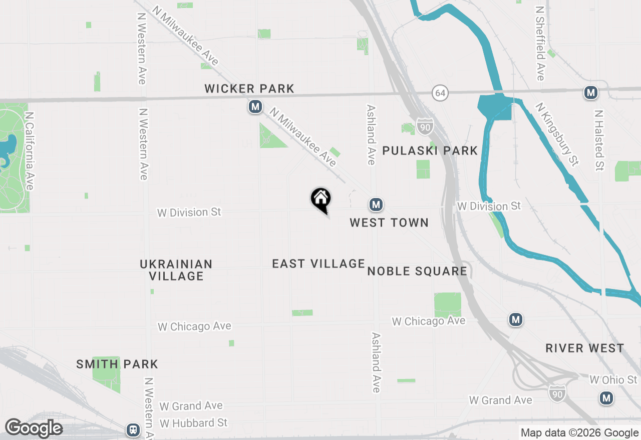 Map of 1137 N Wood Street #2E, Chicago, IL 60622