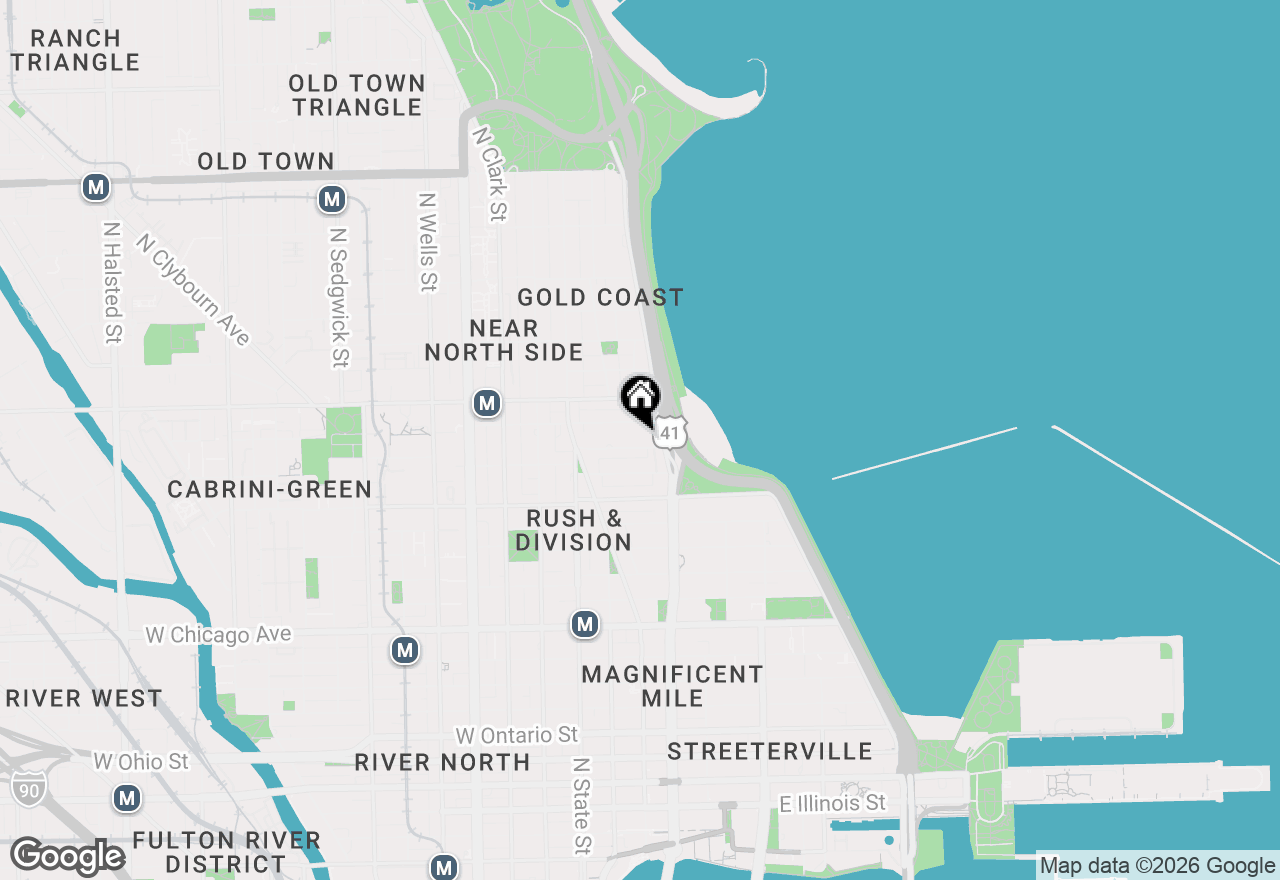 Map of 70 E Cedar Street #15E, Chicago, IL 60611