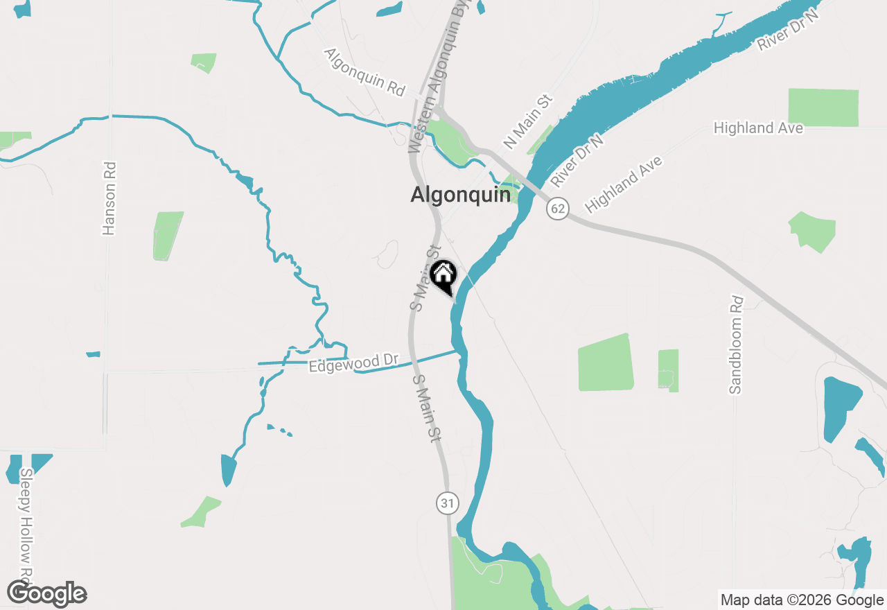Map of 33 Center Street, Algonquin, IL 60102