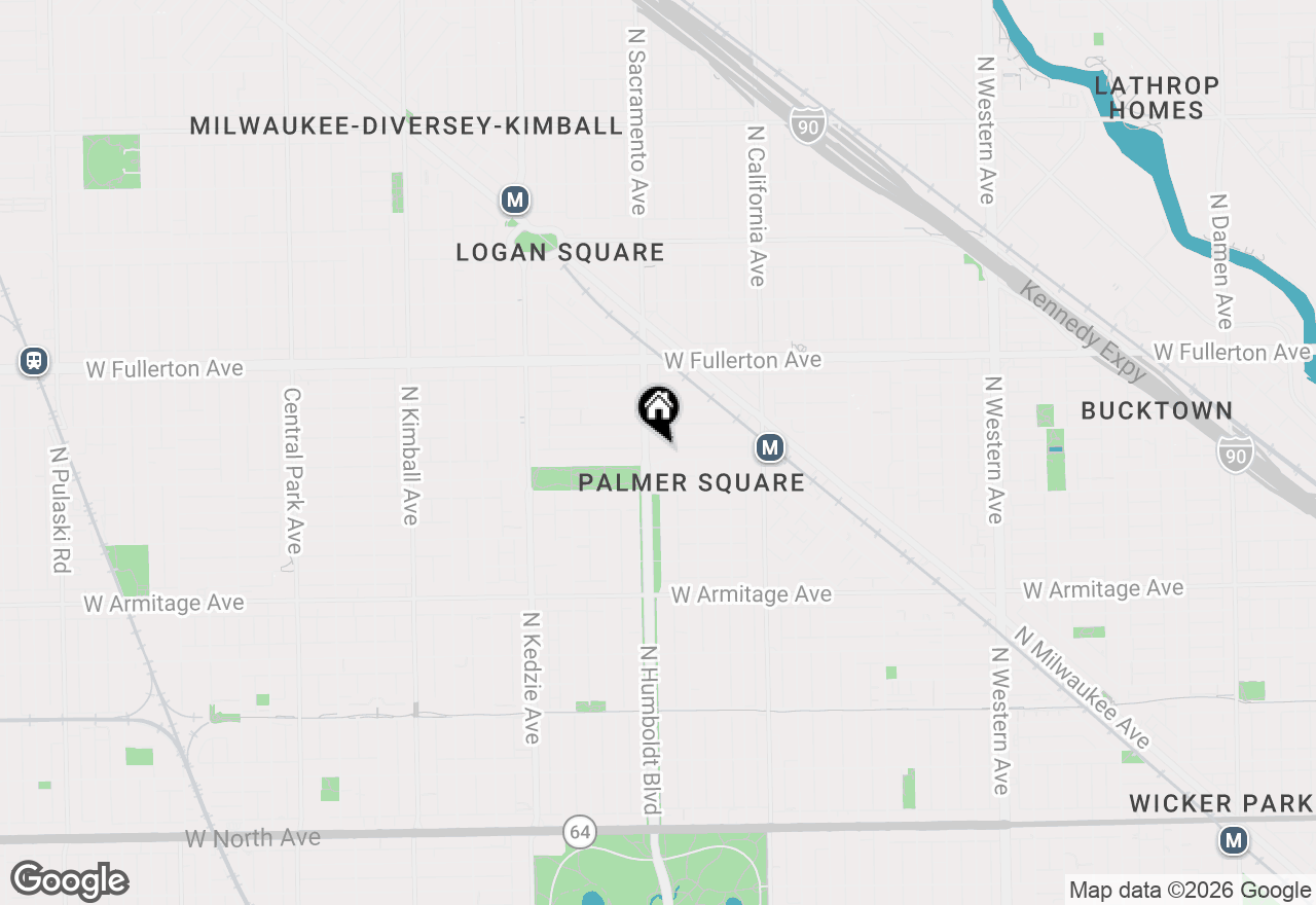 Map of 2936 W Palmer Street #405, Chicago, IL 60647