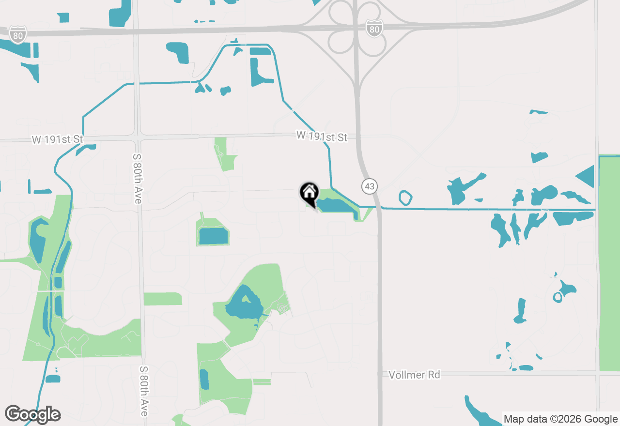 Map of 19328 Woodfield Court, Tinley Park, IL 60487