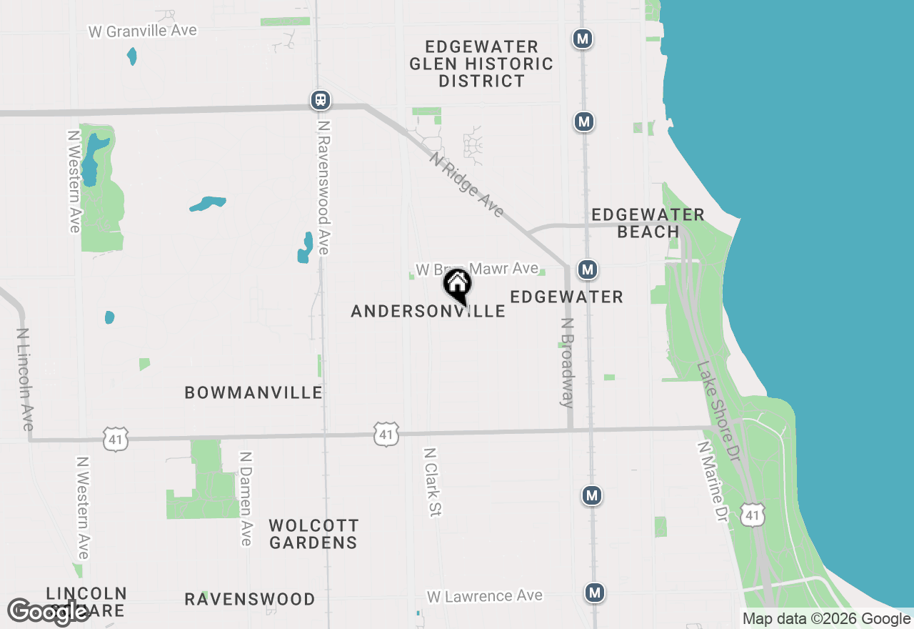 Map of 1443 W Catalpa Avenue, Chicago, IL 60640