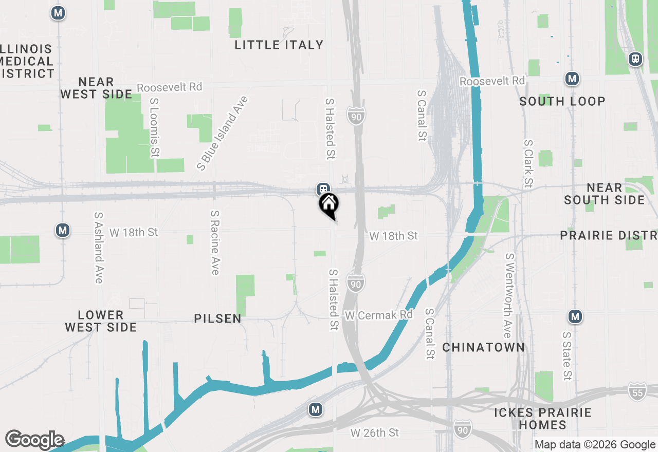 Map of 1728 S Halsted Street, Chicago, IL 60608