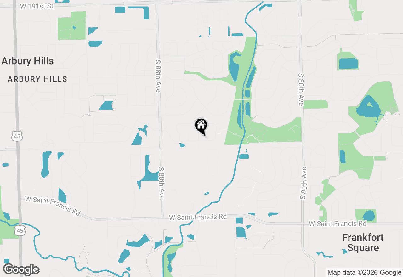 Map of 19839 Silverside Drive, Tinley Park, IL 60487