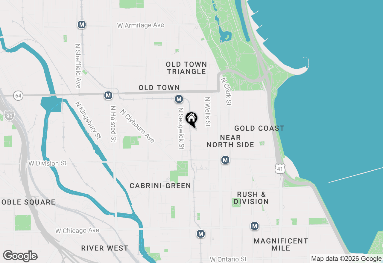Map of 308 W Evergreen Avenue #1R, Chicago, IL 60610