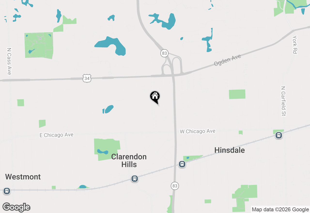Map of 245 Middaugh Road, Clarendon Hills, IL 60514
